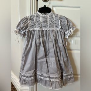 NWT! Toddler beautiful grey dress with white lace trim. Kept in plastic bag!